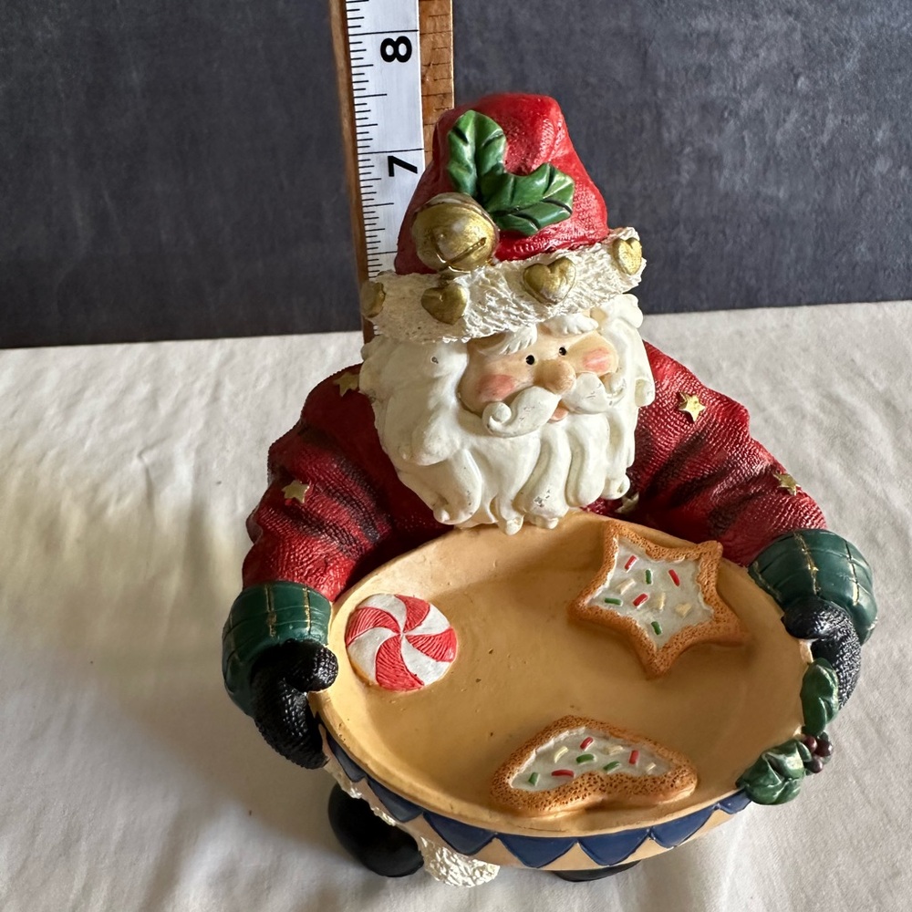 SANTA CLAUS HOLDING A PLATE WITH CHRISTMAS COOKIES - Picture 7 of 9